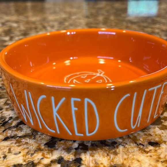 Rae Dunn Other - Rae Dunn "Wicked Cute" cat/dog candy dish Bowl Orange Inside Halloween i…